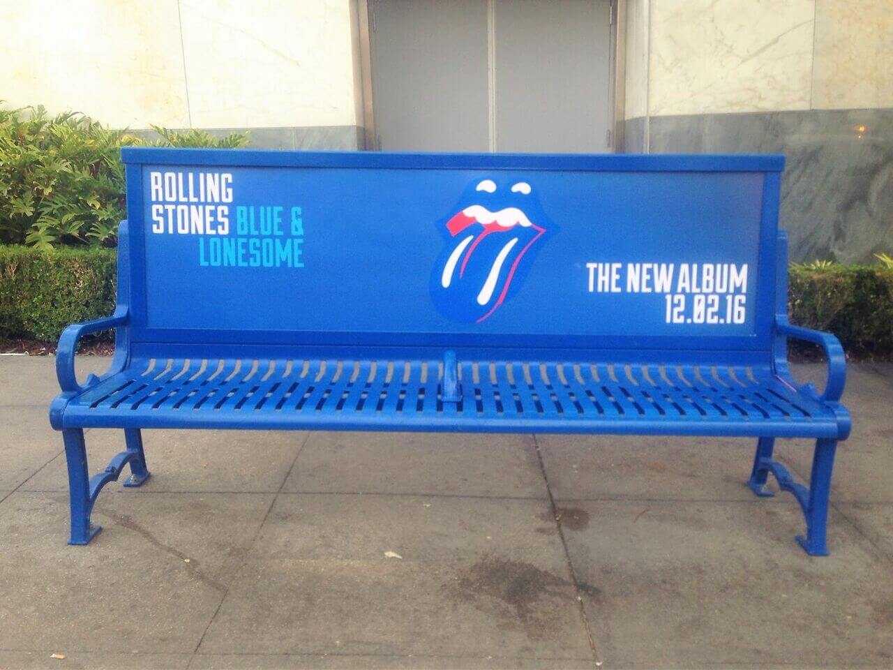 The Rolling Stones Bus Bench Ad