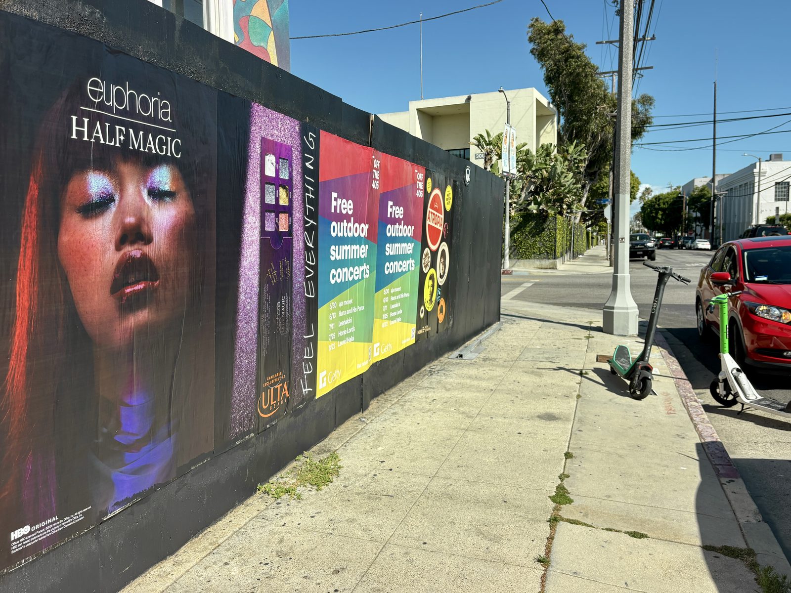 Half Magic Beauty Euphoria product lineup Wild Posting® at Rose Avenue in Venice, Los Angeles