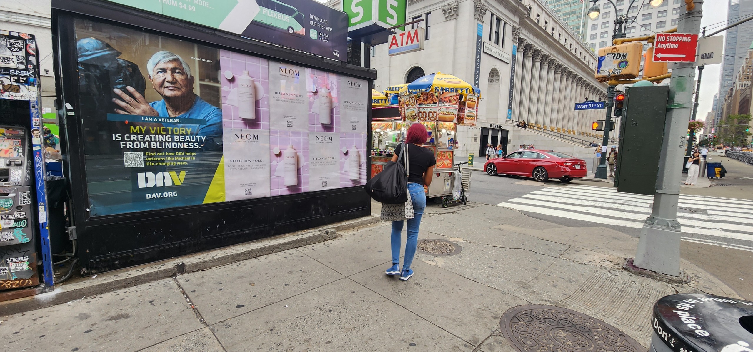 Wild Posting® poster campaign at 8th Avenue and 31st Street in New York City